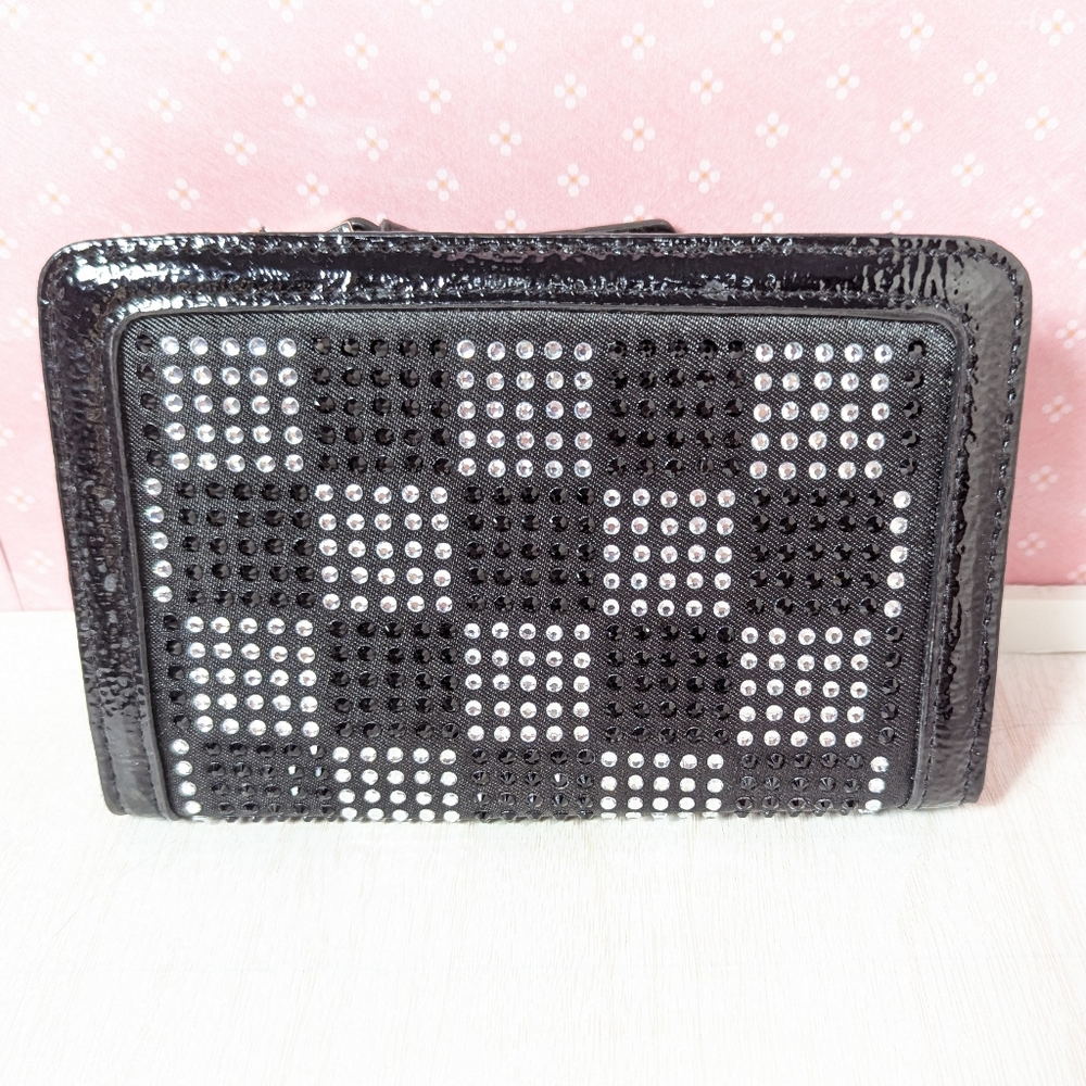 Glamorous Black and Silver Checkered Clutch